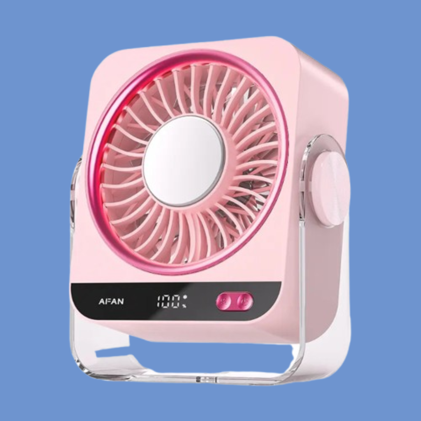 Ventilador de Escritorio KIMMOO - 199 Velocidades, Pantalla Digital, Recargable USB, Rotación 270°, Silencioso para Oficina y Hogar